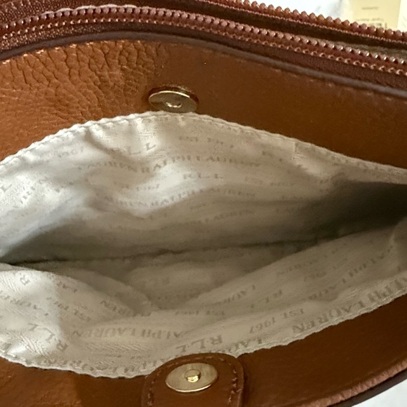 Ralph Lauren Brown Leather Crossbody Bag Gold Hardware - Picture 13 of 14